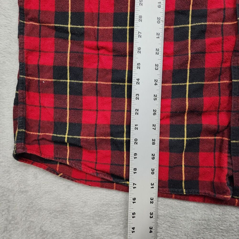 L.L. Bean Men’s XXL Red Black Plaid Flannel Button Up Traditional Fit Cotton - Picture 7 of 7